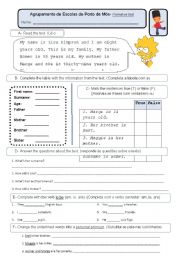 English Worksheet: Formative Test: ID and family 5th grade