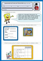 English Worksheet: Test ID, family 5th grade