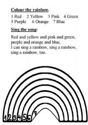 English Worksheet: Colour the Rainbow