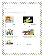 English Worksheet: Present continuous handout