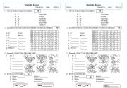 English Worksheet: Exam 5th grade days, months, weather and numbers