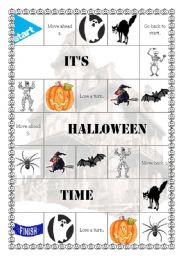 English Worksheet: Halloween board game