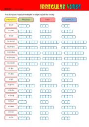 English Worksheet: Irregular Verbe (to fit - to hit)