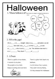 English Worksheet: Halloween