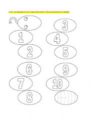 English worksheet: Snake of numbers