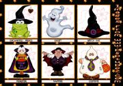 English Worksheet: Halloween flashcards - only colour - 1st set