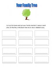 English worksheet: Family Tree Form