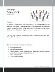 English Worksheet: New at work role-play
