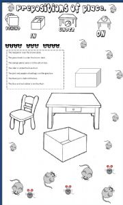 English Worksheet: prepositions of place