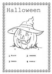 English Worksheet: Halloween Pumpkin for kids!