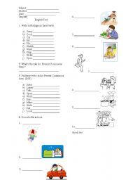 English Worksheet: Present Continuous test