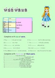 English Worksheet: verbs to be