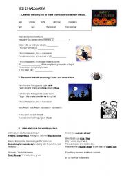 English Worksheet: This is Halloween - song