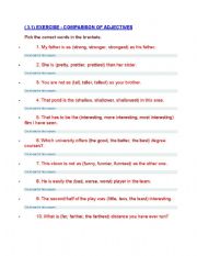 English worksheet: exercises