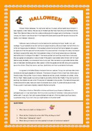 English Worksheet: HALLOWEEN, CUSTOMS AND TRADITIONS. YOLANDA