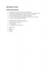 English Worksheet: Informal letter