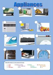 English Worksheet: Appliances