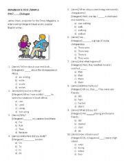 English Worksheet: Simple past - dialogue