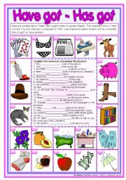 English Worksheet: Have got / has got *editable