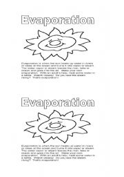 English Worksheet: water cycle evaporation