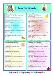 English Worksheet: Reported speech