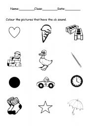 English worksheet: Phonics, ck sound