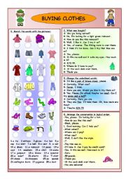 English Worksheet: Buying Clothes