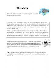 English Worksheet: The Storm - Passive exercise with key