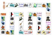 English Worksheet: Halloween Board game