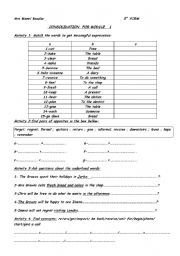 English Worksheet: CONSOLIDATION FOR MODULE 1  8TH FORM