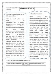 Grammar revision for 4th form/Arts in Tunisia