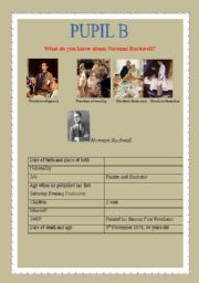 English Worksheet: What do you know about Norman Rockwell (PUPIL B)