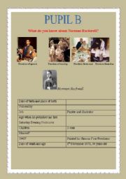 English worksheet: What do you know about Norman Rockwell (PUPIL B)