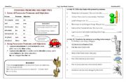 English Worksheet: possessive adjectives and possessive pronounsw