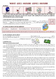 English Worksheet: WHAT GOES AROUND COMES AROUND