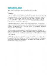 English Worksheet: Behind the door