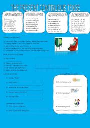 English Worksheet: the present continuous tense 