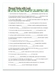 English Worksheet: Phrasal verbs with look