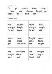 English Worksheet: Irregulars