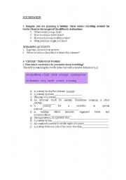 English worksheet: Speaking and vocabulary travelling