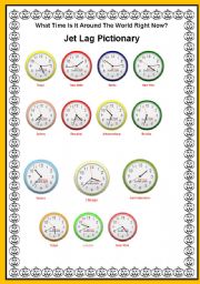 English Worksheet: Telling the time with the Jet lag 