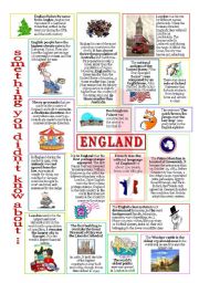 English Worksheet: something u didnt know about England