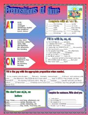 Prepositions of time