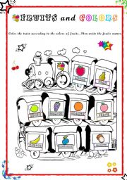 English Worksheet: Fun Fruit Train