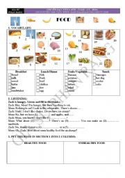 English Worksheet: Food Topic