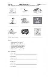 English worksheet: routine