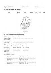 English worksheet: was were