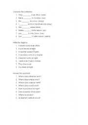 English worksheet: present simple