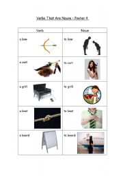 English Worksheet: Words  that are both nouns and verbs - poster 3