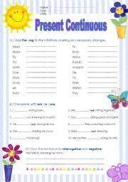 English Worksheet: Present Continuous